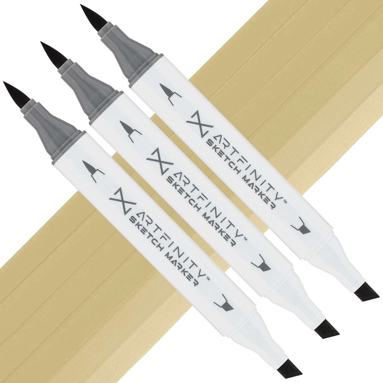 Artfinity Sketch Marker Sets - Set of 3 - Olive Gray YG8-5, Vibrant, Professional, Dye-Based Alcohol Markers for Artists, Drawing, Travel, & More